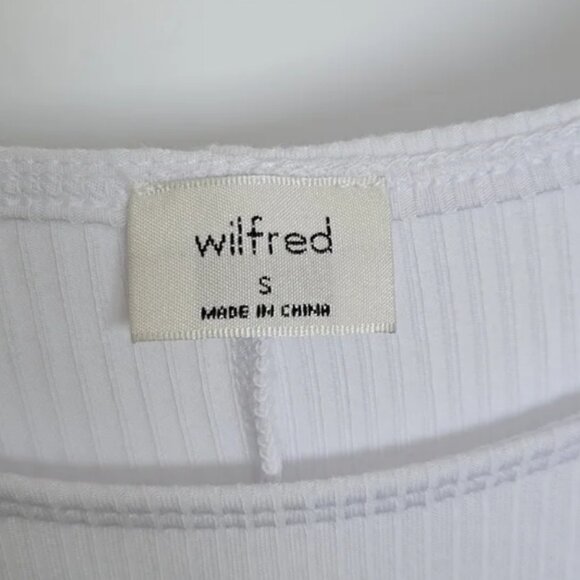 Aritzia Wilfred Amelia Dress Crew-Neck Long Sleeve Midi White Small - Picture 7 of 10